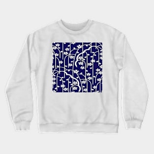 Blue Batik Floral Crewneck Sweatshirt